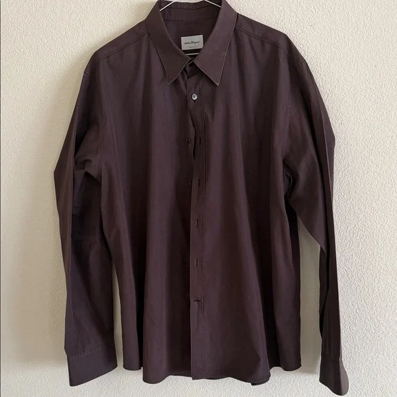 Men's Ferragamo long-sleeve cotton shirt - Picture 1 of 16